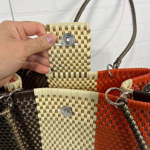 Mexican Hand Woven with Plastic Shoulder Bag - Picture 12 of 15